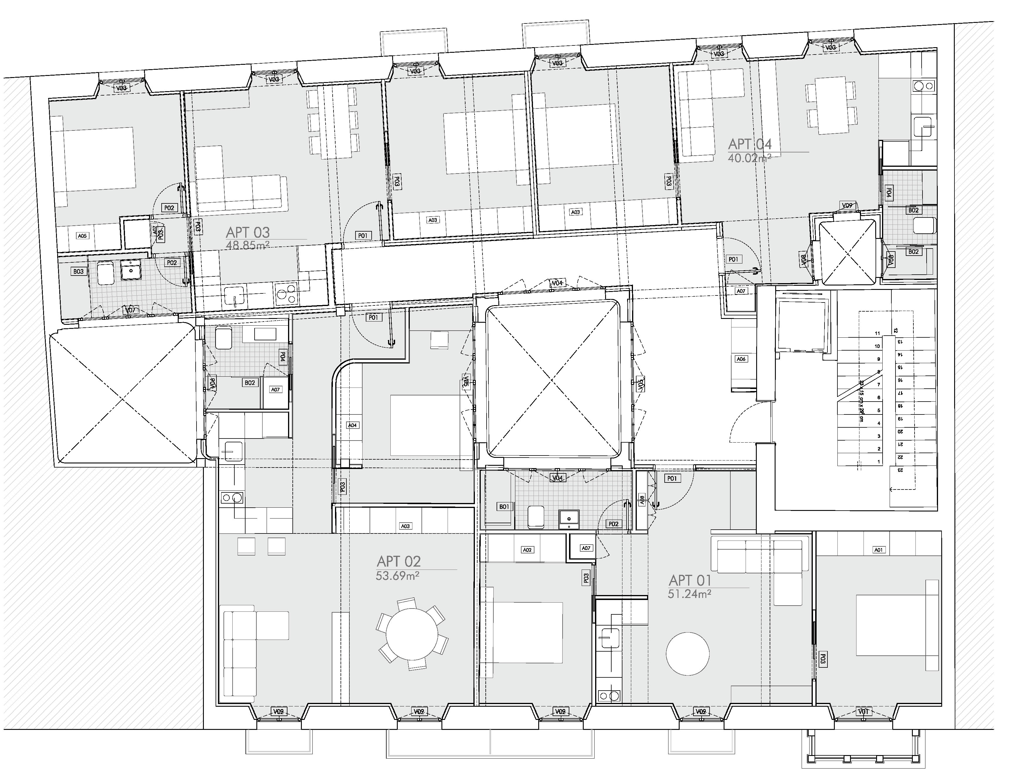 Apartamento burgués en 5 apartamentos